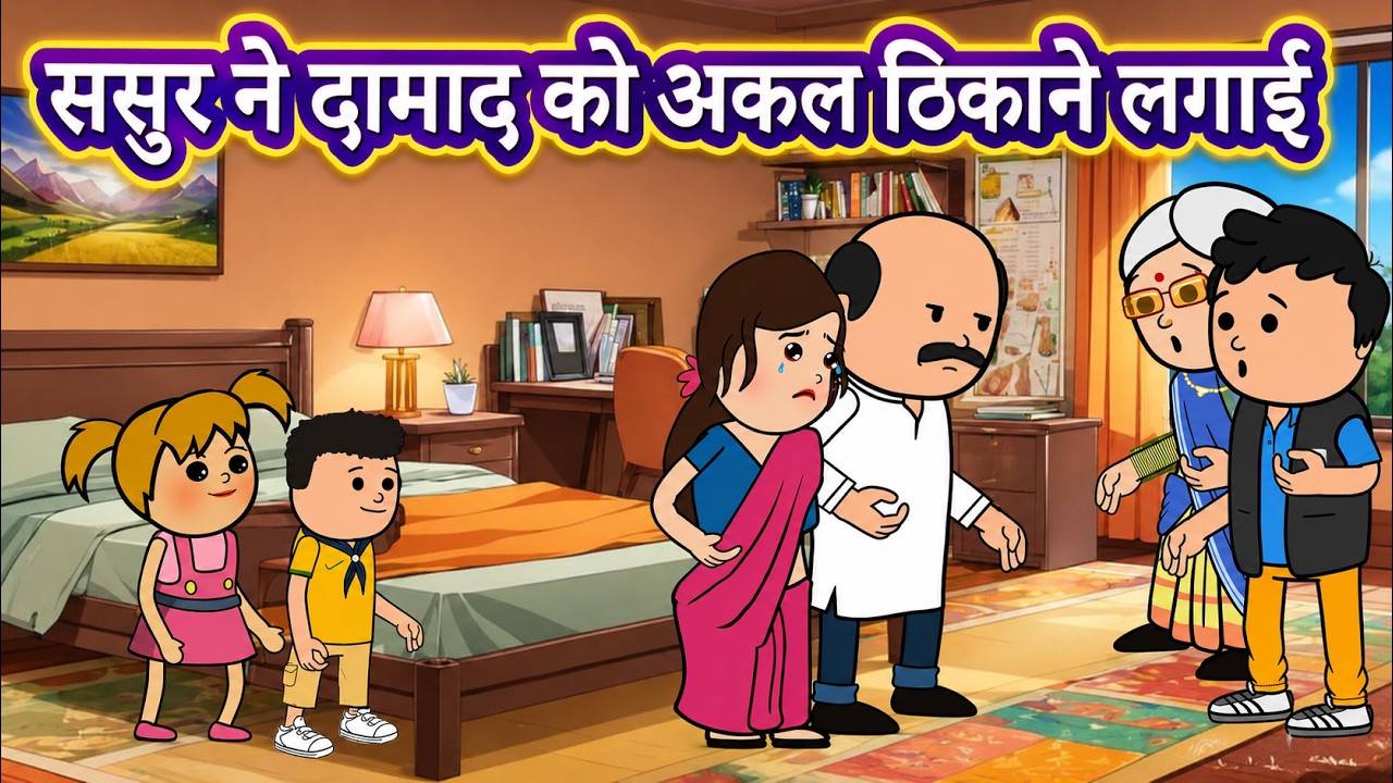ससुर ने दामाद को अकल ठिकाने लगाई |😡(ghar ghar ki kahani cartoon me) moral story