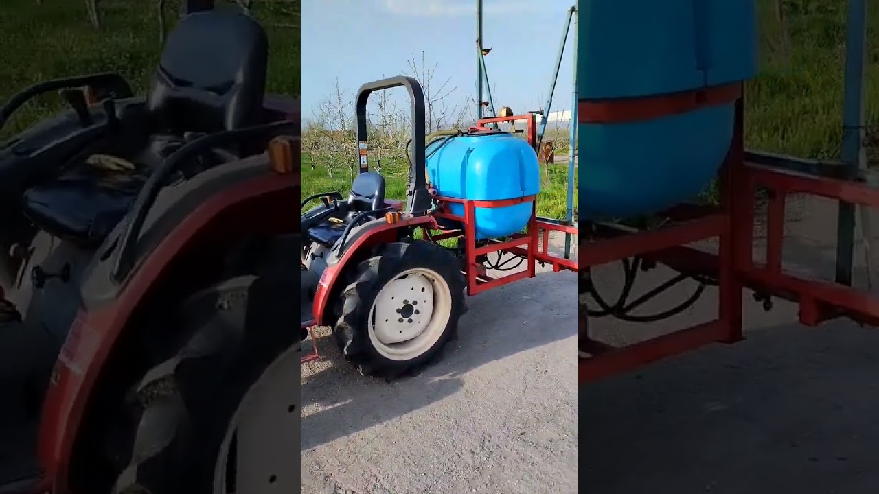 Обработка черешневого сада. Садовый опрыскиватель.