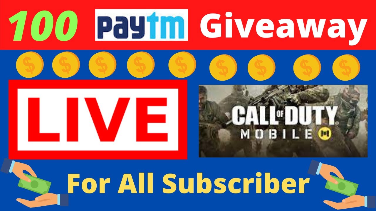 🔴Live 100 Rs Paytm Cash Giveaway For My YouTube Family | Paytm Cash Giveaway 2021 | COD Mobile