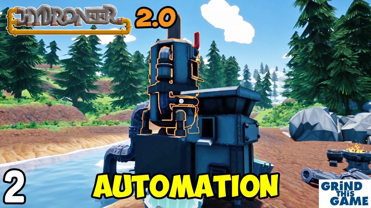 Setting Up a Forged Iron Drill, Harvester and Furnace In Hydroneer 2.0