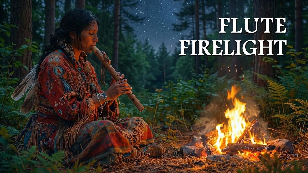 Flute Firelight | Crackling Fire & Gentle Native Flute for Deep Calm and Dreams
