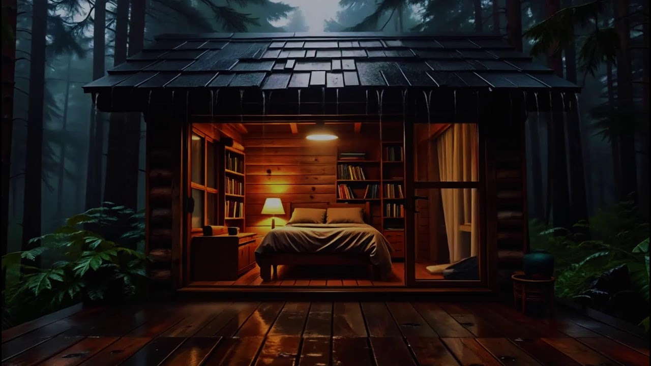 Calming Late Night Rainfall on Tin Roof with Soft Thunder | Cozy ASMR Sounds for Calm Focus