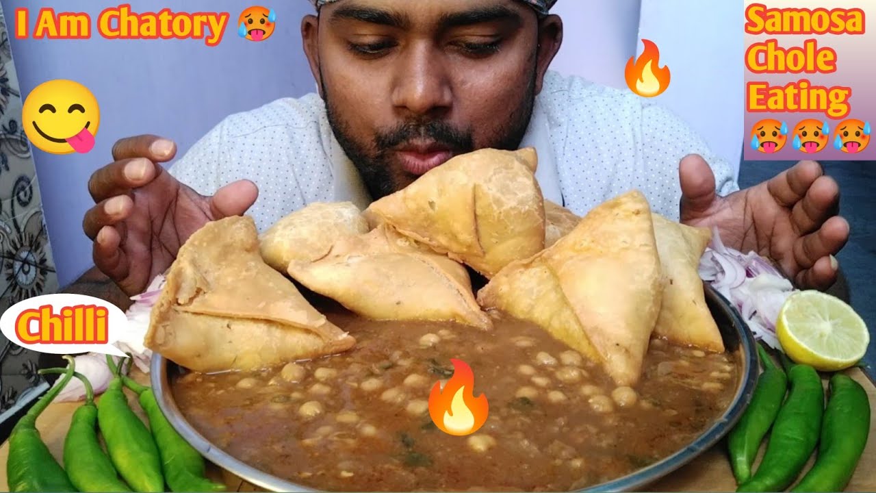OH NO - Samosa And Spicy Chole Eating Challenge l Singara Chole Eating Show l Samosa Challenge