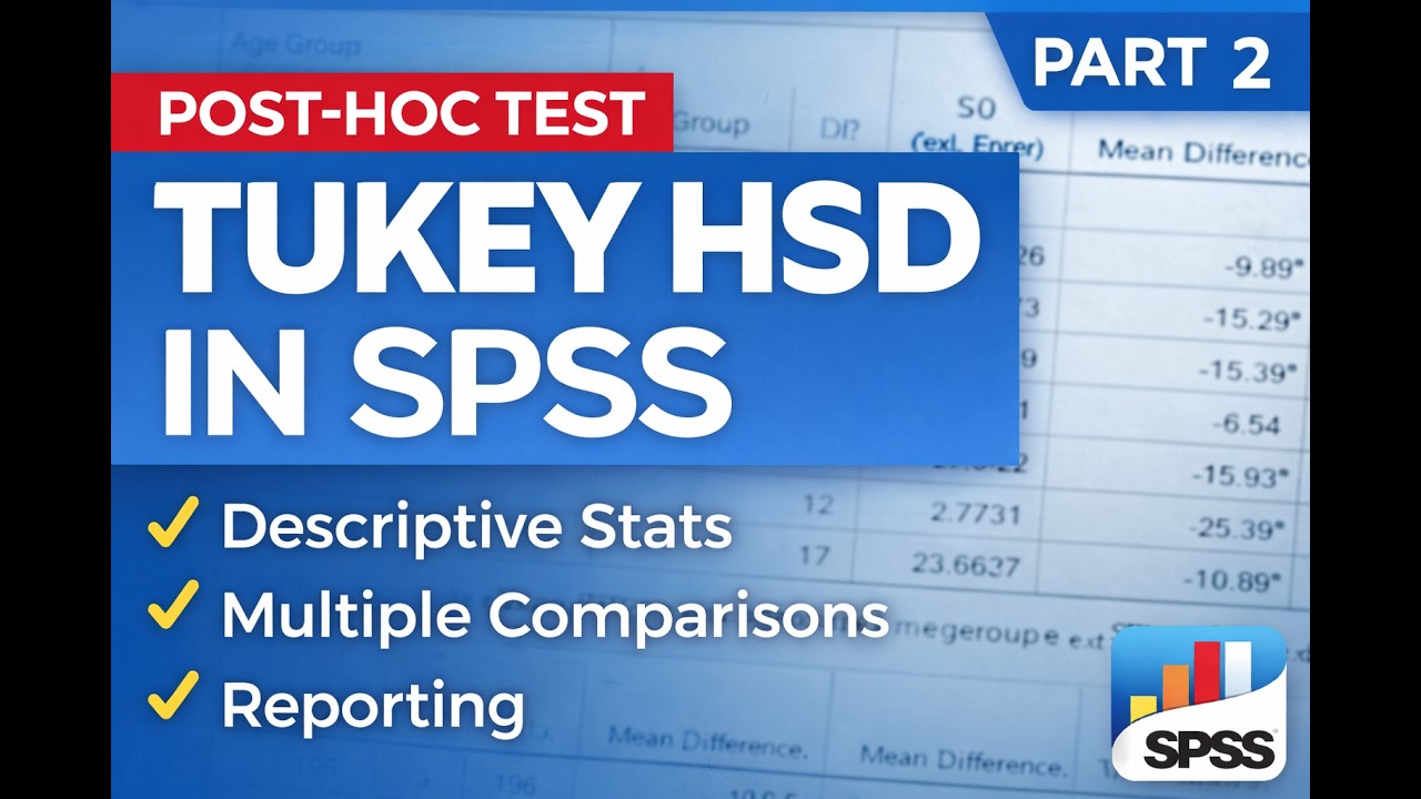 11. Tukey HSD Post-Hoc Test in SPSS | Descriptive Statistics & Multiple Comparisons