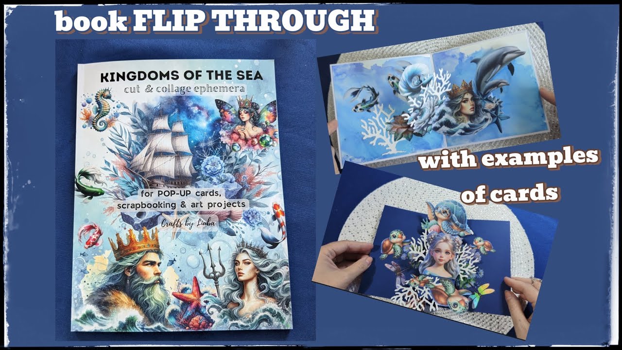 FLIP THROUGH the ephemera book 📚 KINGDOMS OF THE SEA with examples of cards 💙🫧🐟🪸🐬🫧💙