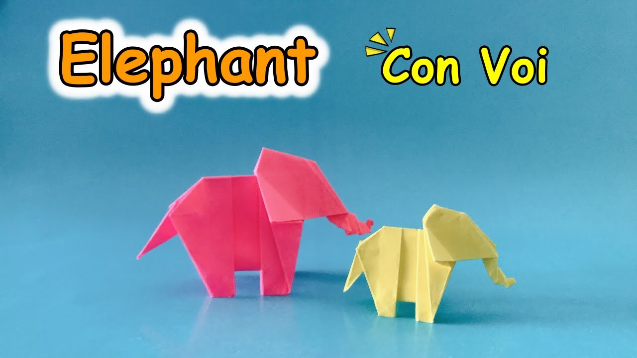 Gấp giấy con voi đơn giản 🐘 con voi đ&aacute;ng y&ecirc;u 🐘 How to make a paper elephant 🐘 xếp giấy con vật 🤴 PLP