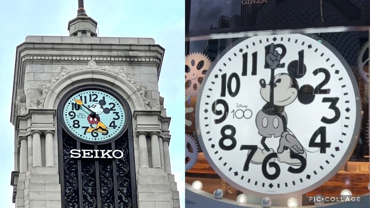 銀座の時計台がディズニー仕様に！大きなからくり時計も！和光の時計塔