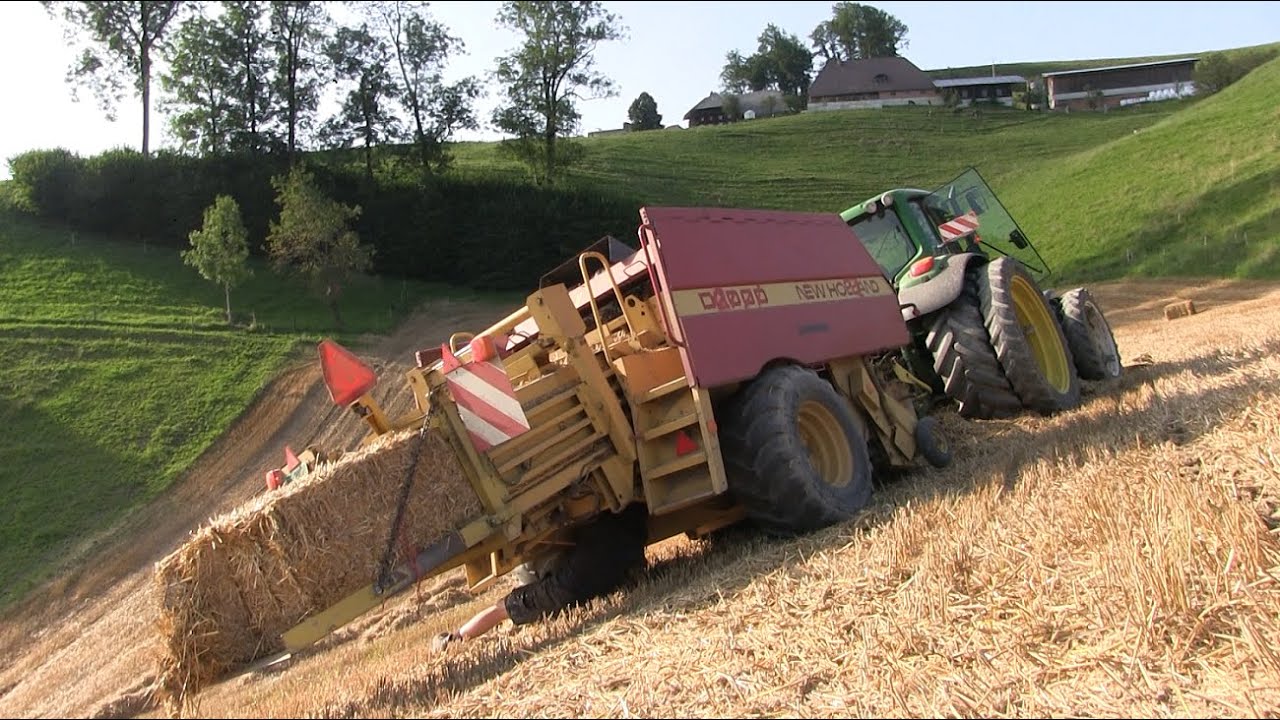 Strohpressen extrem | New Holland D1000 | John Deere 6630 🦌
