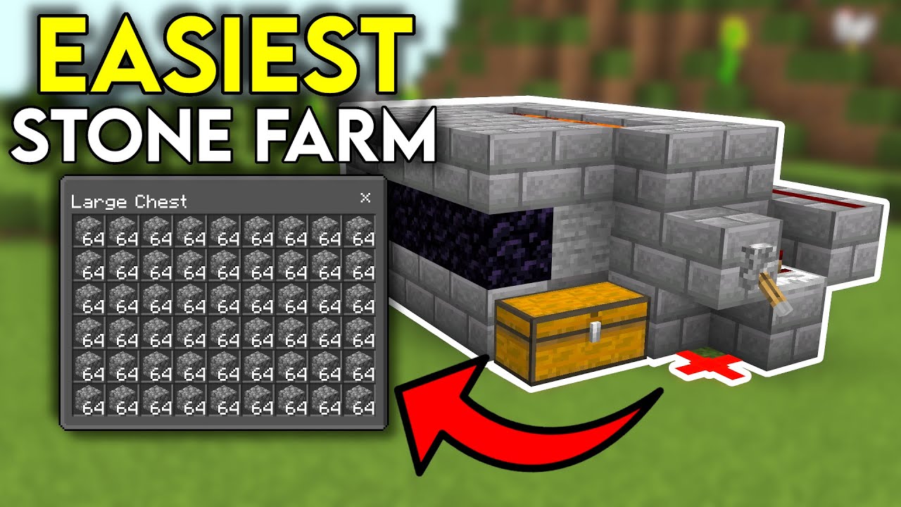 Best EASY STONE FARM Minecraft 1.20! Minecraft Bedrock