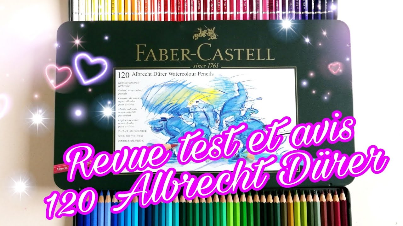 Albrecht Dürer Faber-Castell 120 Revue test avis. Crayons de couleurs aquarellables.
