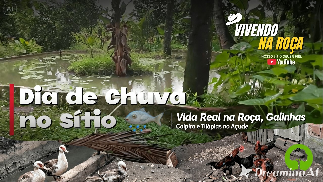 Dia de Chuva no Sítio 🌧️🐔🐟 | Vida Real na Roça, Galinhas Caipira e Tilápias no Açude