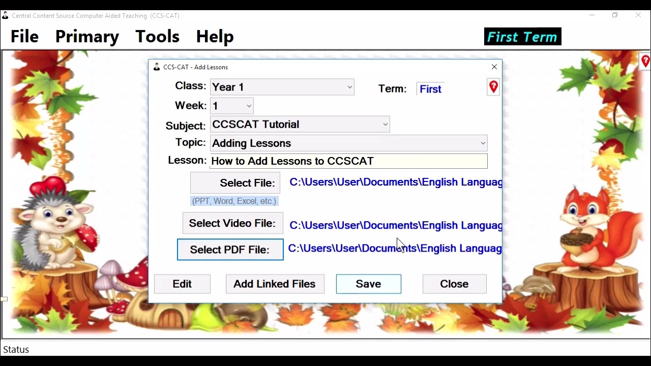 Adding Lessons to CCSCAT Software