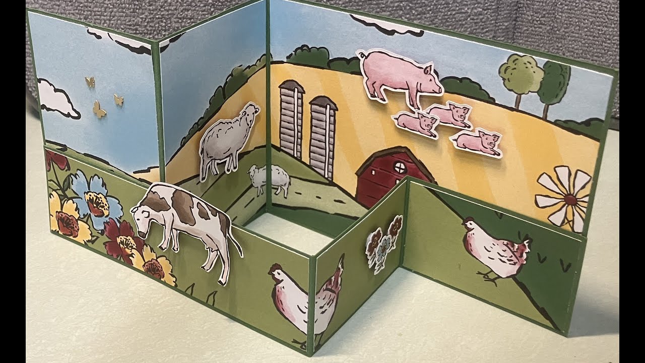 No. 181 Day at the Farm Double Z Fold Card