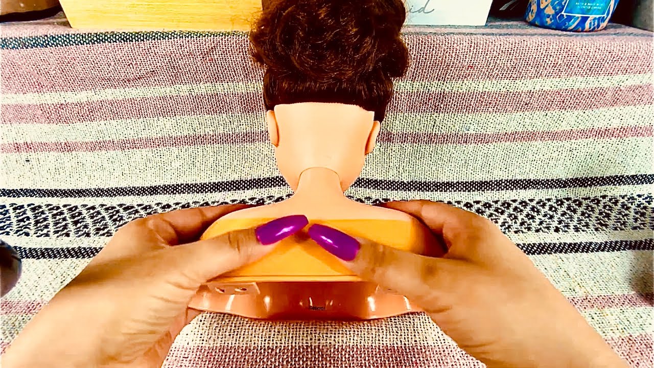 ASMR DOLL HEAD BRUSHING! TAPPING! SCRATCHING!