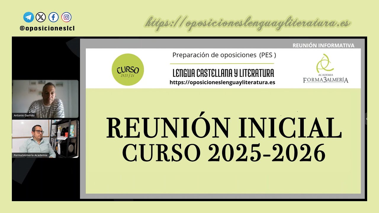 Sesión informativa: curso 2025-2026 | Preparación de oposiciones de Lengua Castellana y Literatura
