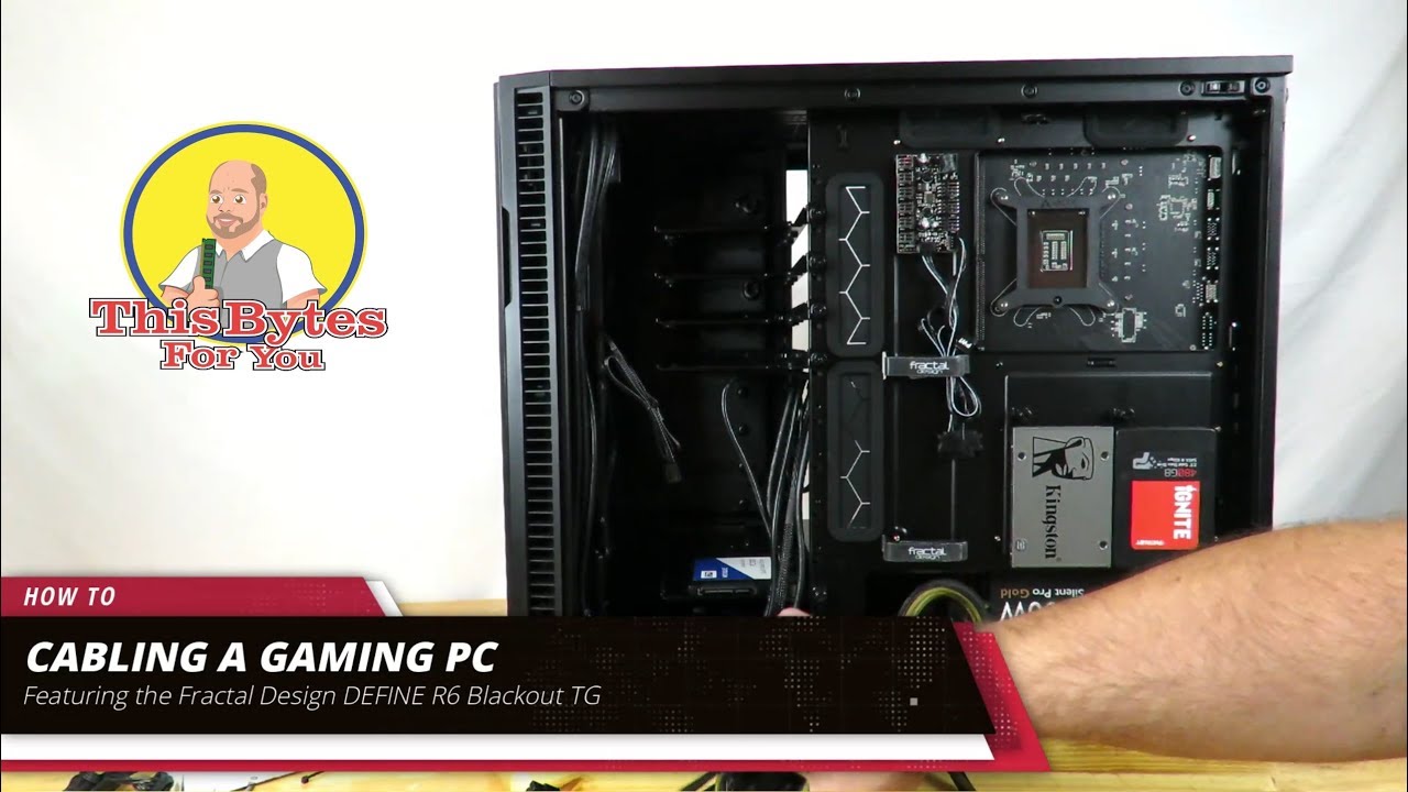 Управление кабелями внутри Fractal Design DEFINE R6 Blackout TG