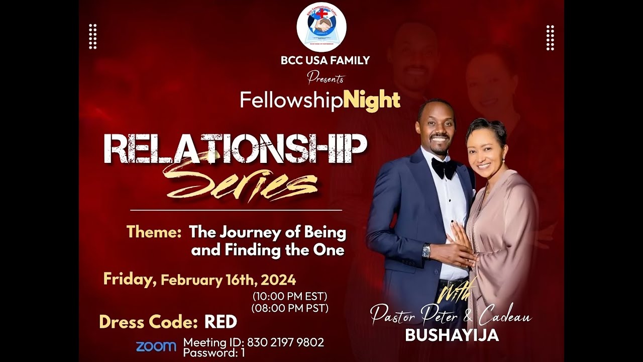 BCC USA Fellowship Night with Pastor Peter & Cadeau BUSHAYIJA