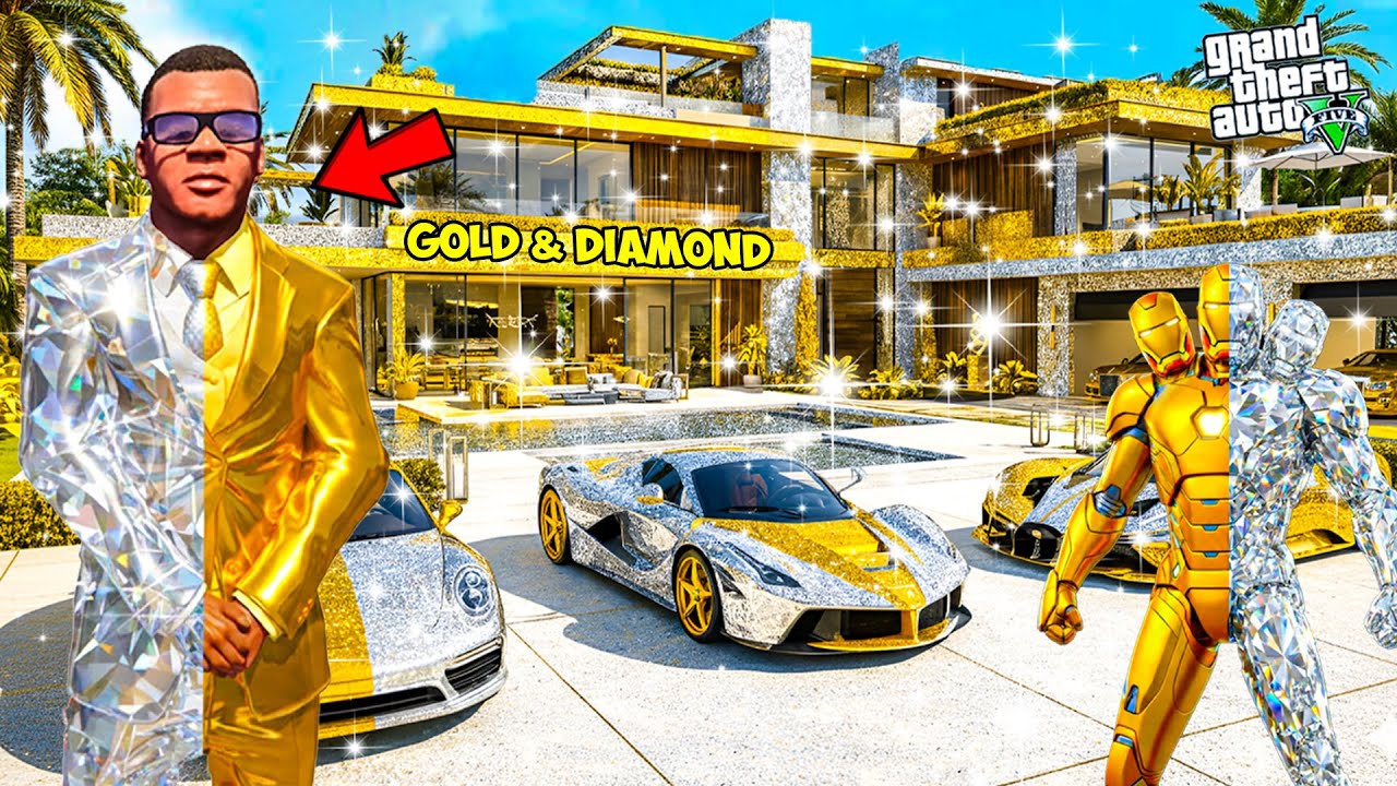 Franklin & Ironman Touch Anything Become Diamond & Gold With Avengers In GTA 5!