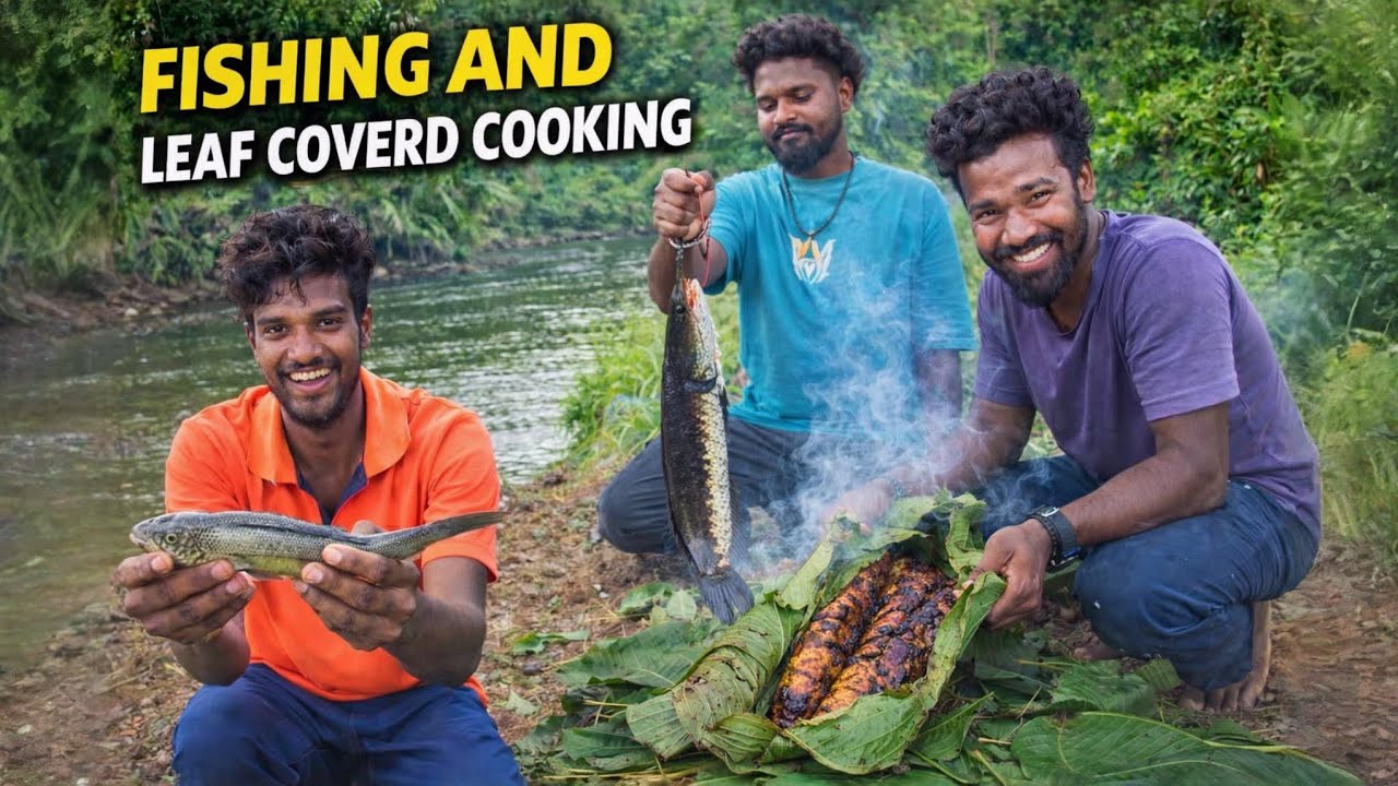 🌲ಕಾಡಿನಲ್ಲಿ 🐟ಮೀನು ಹಿಡಿದು ನೈಸರ್ಗಿಕ ಅಡುಗೆ ಅನುಭವ ||Forest Fishing And Cooking Super Experience #fishing 
