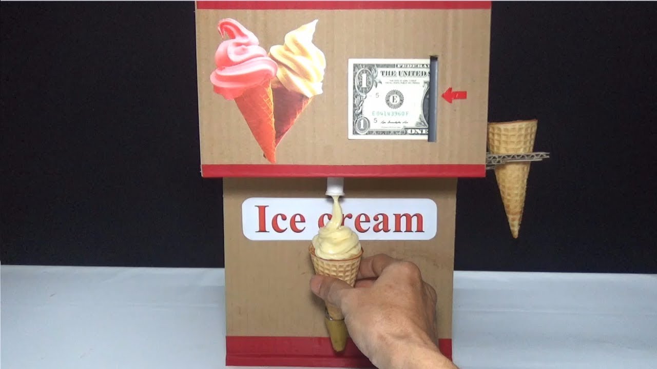 Amazing Ice Cream Machine! How to make Ice cream Vending Machine for sheet of $ 1