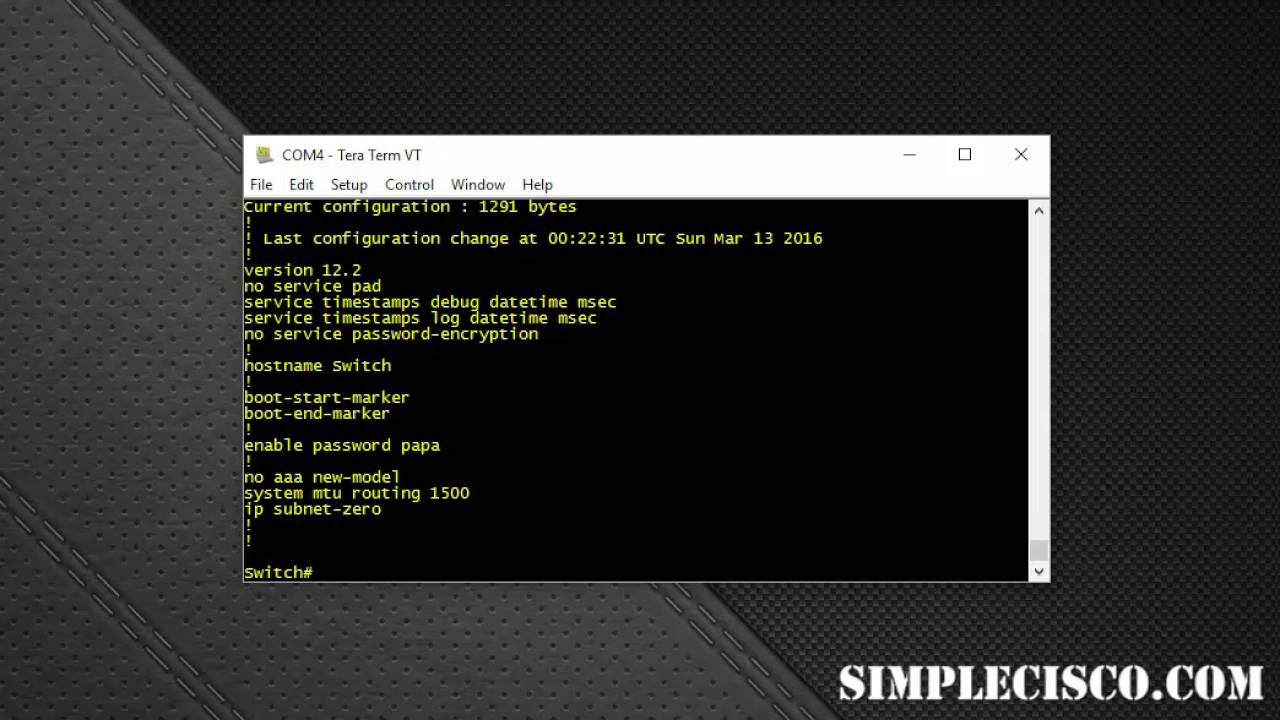 Setting enable secret password