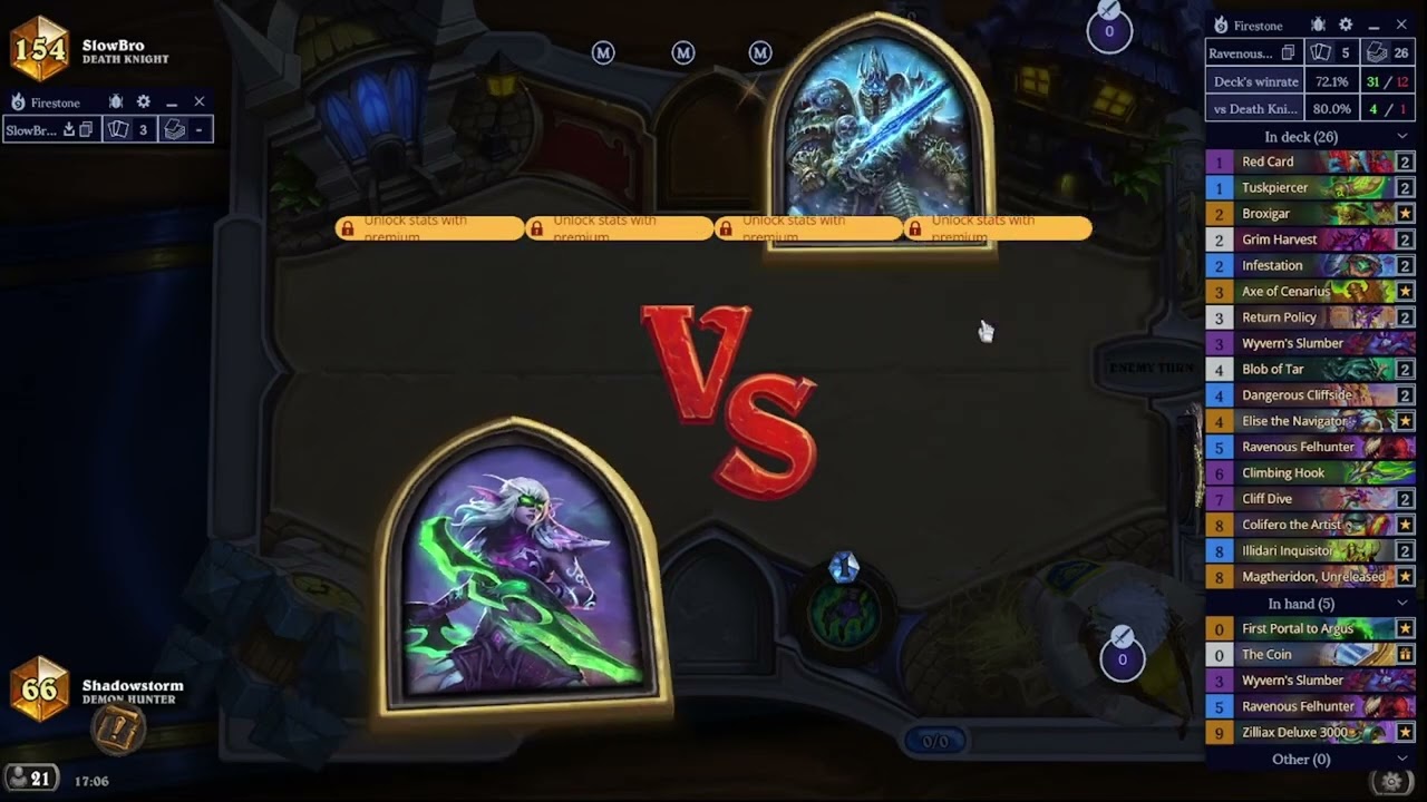 Hearthstone Across the Timeways Ravenous Cliff Dive Demon Hunter: How does blob of tar work.