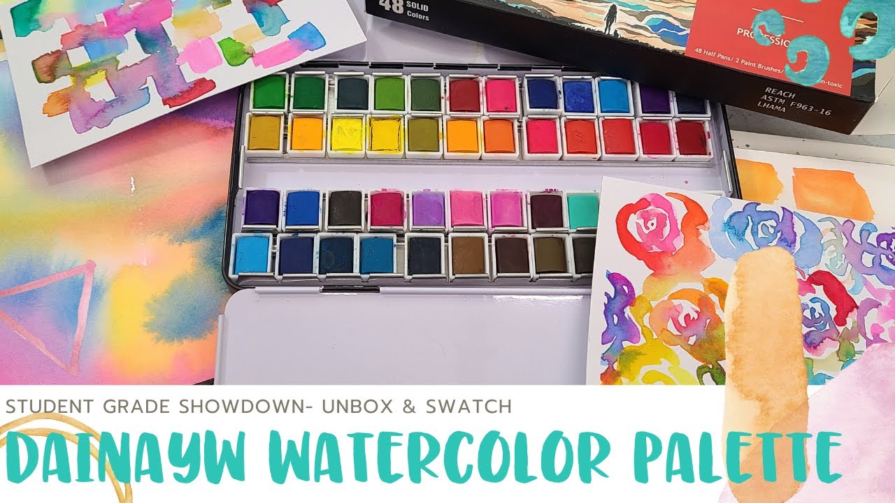 Definitely Landfill- Dainayw Watercolors Unbox & Swatch- Student Grade Showdown