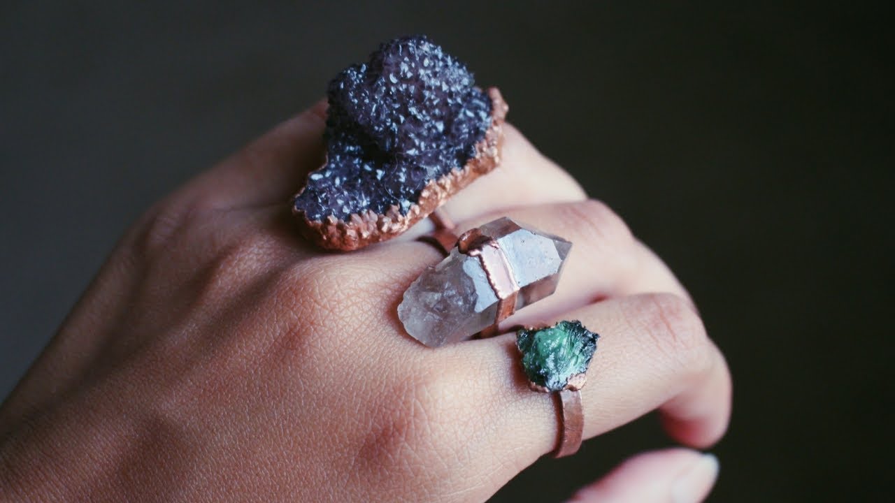 How To Copper Electroform A Crystal Ring at Home