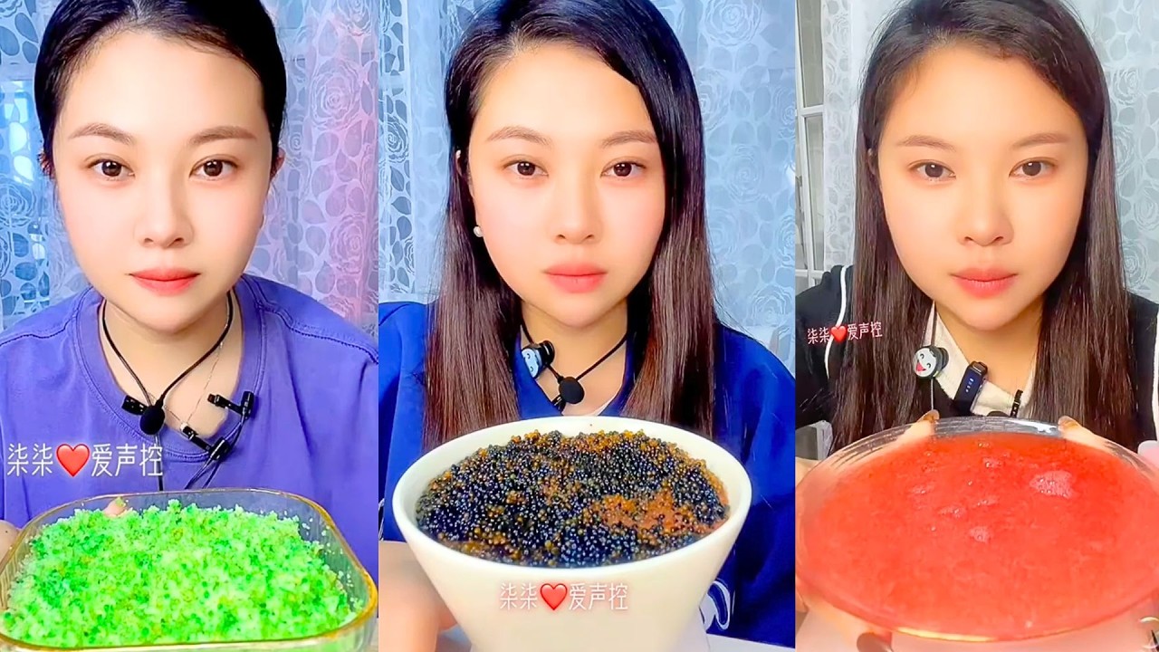 Yellow and Green Fish Roe Tasting With Mixed Roe Bowl ASMR