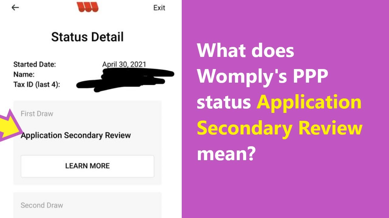Application Secondary Review Womply PPP loan statys - what does it mean and why you receive it?