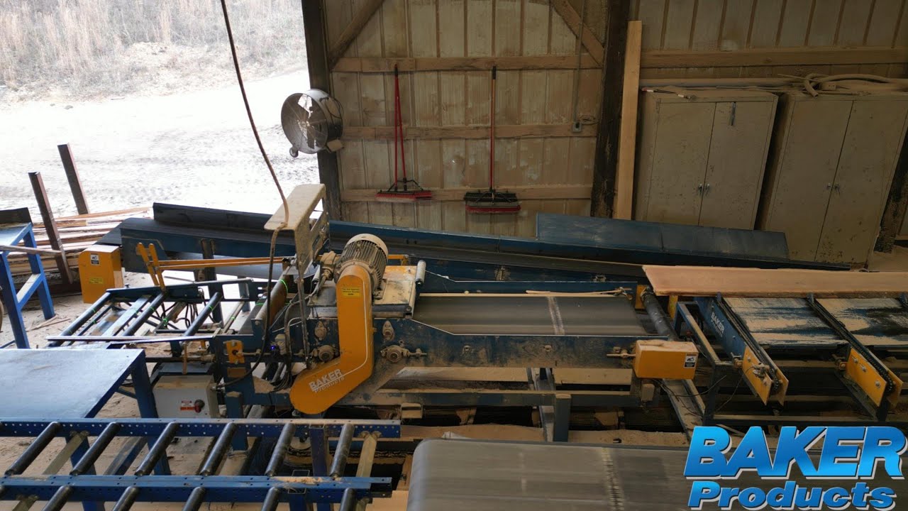 Baker Products Heavy duty board edger being operated at K&B Sawmill