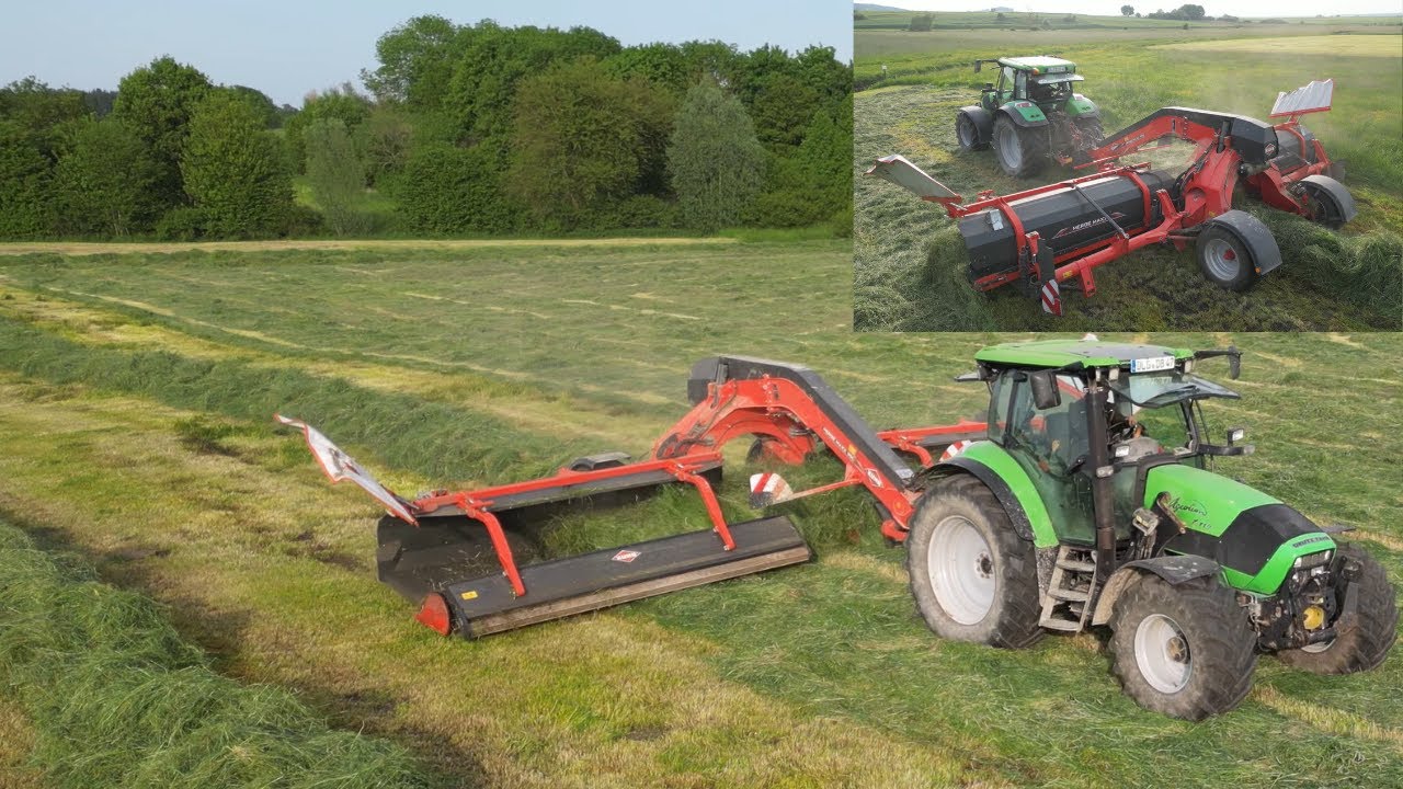 Gras Schwaden (Deutz Fahr Agrotron/Kuhn MERGE MAXX 950)