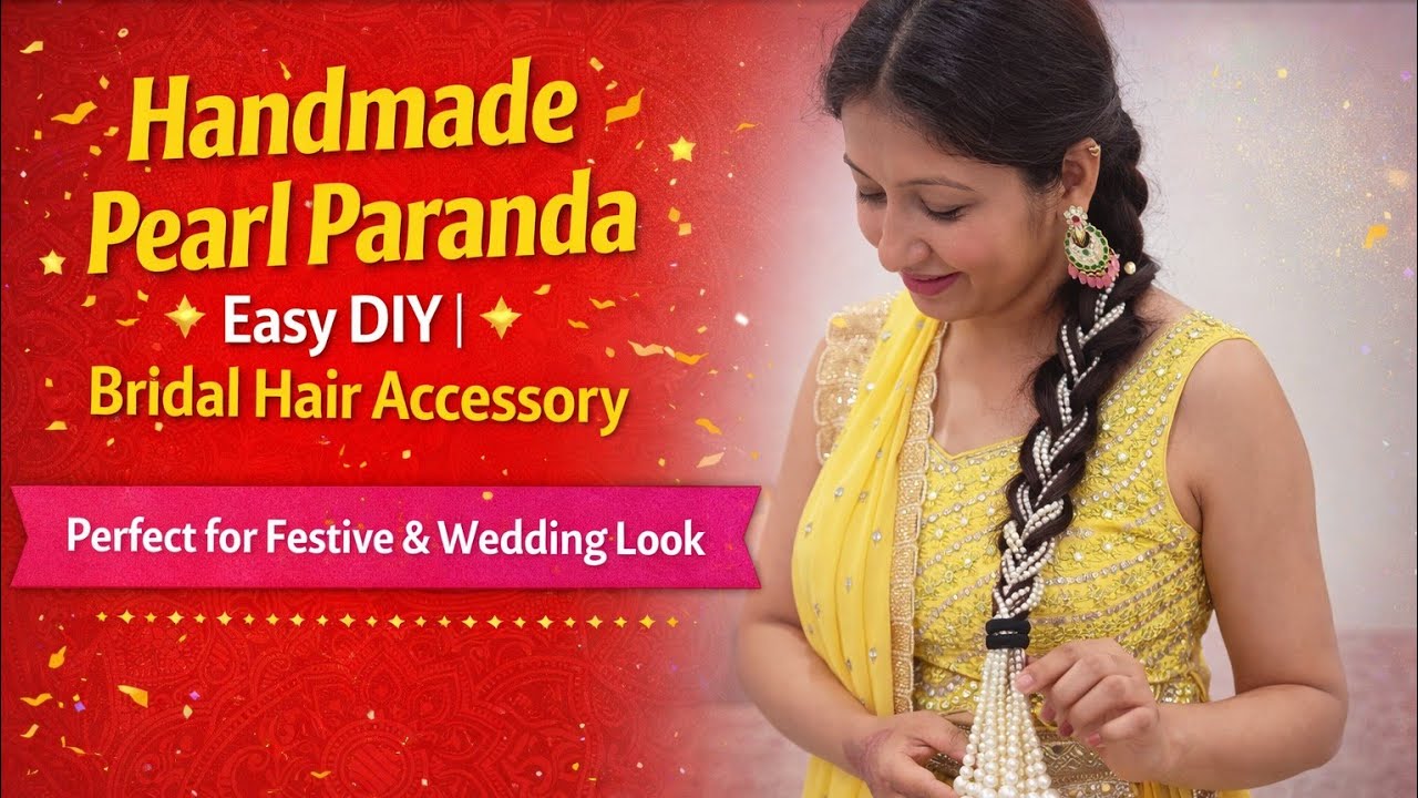 Elegance in Every Twist: Handmade Pearl Parandi #crafternik #diy #hairaccessory #craft #fashion #yt