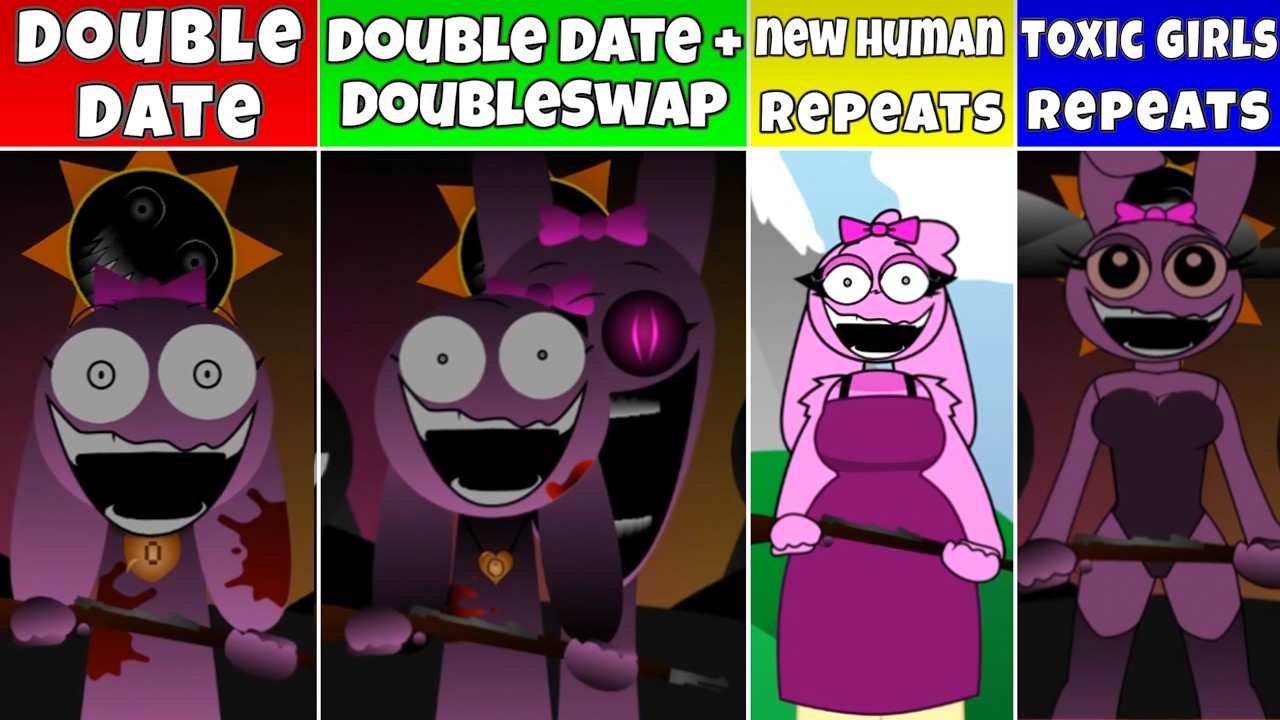 Sprunki Double Date &ndash; Double Dance, New Human Repeats & Toxic Girls Repeats  Full Showcase Fan Mod