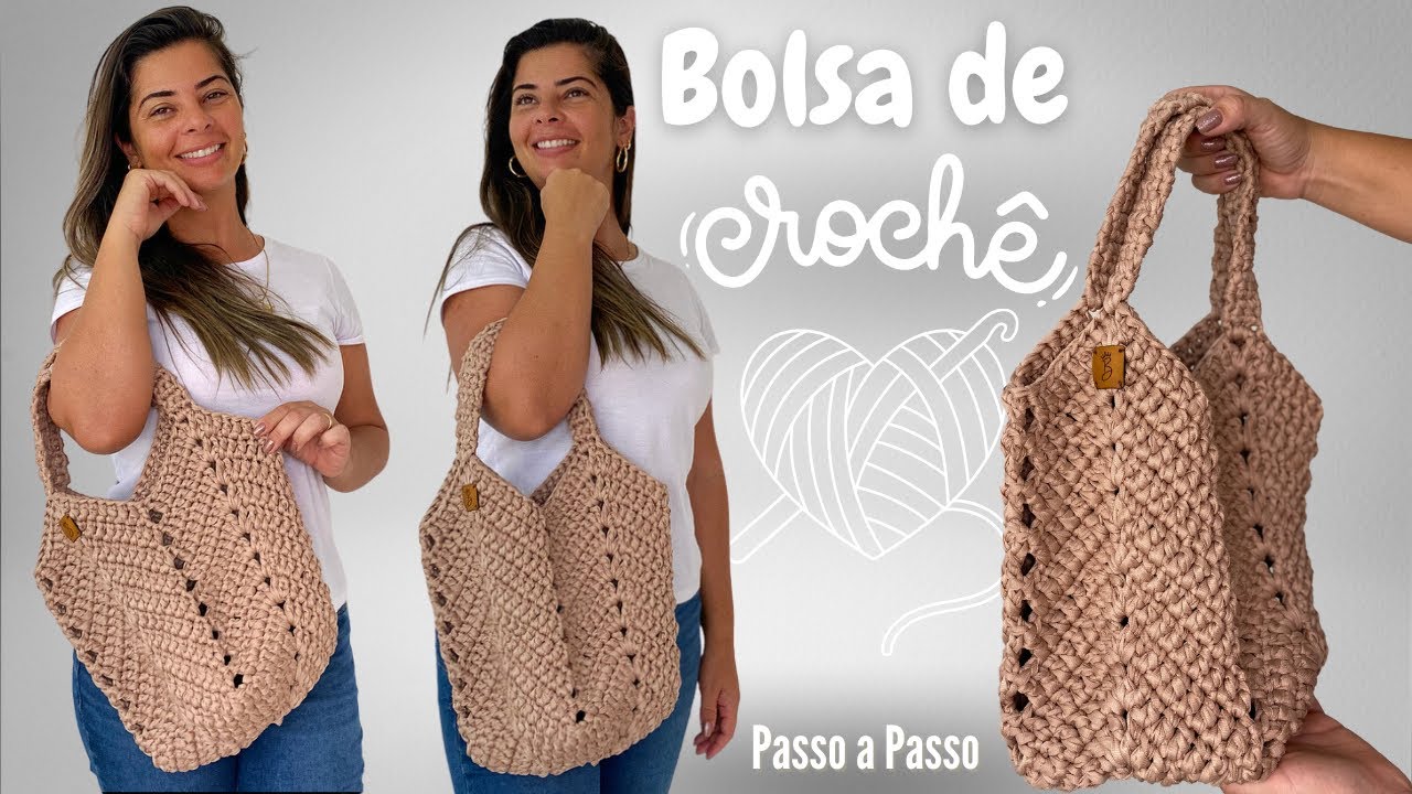 Bolsa de Croche INCRÍVEL | Muito Facil | Fundo Quadrado | TUTORIAL Croche  |  Versão Fio de Malha
