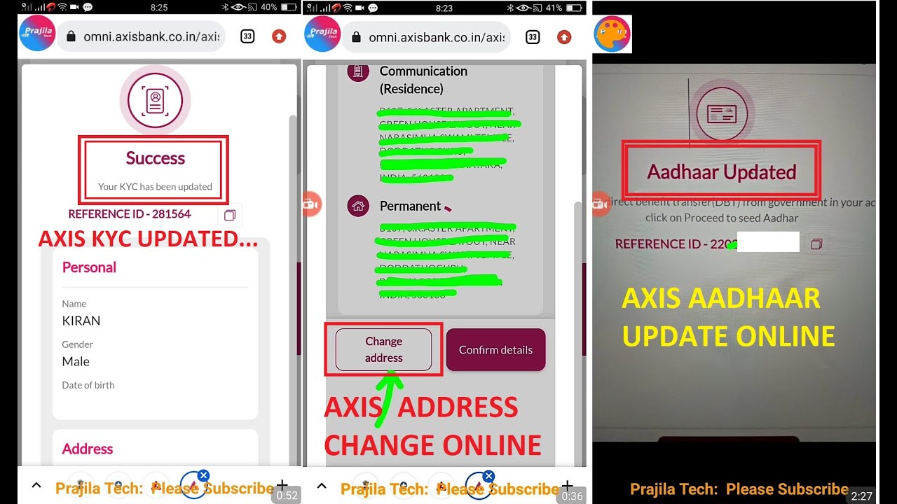 AXIS Bank KYC And Re-KYC Update Online 2022 |Axis Bank Aadhaar Link Online |Axis Bank Adress Update
