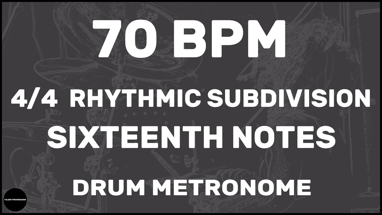 Sixteenth Notes | Drum Metronome Loop | 70 BPM