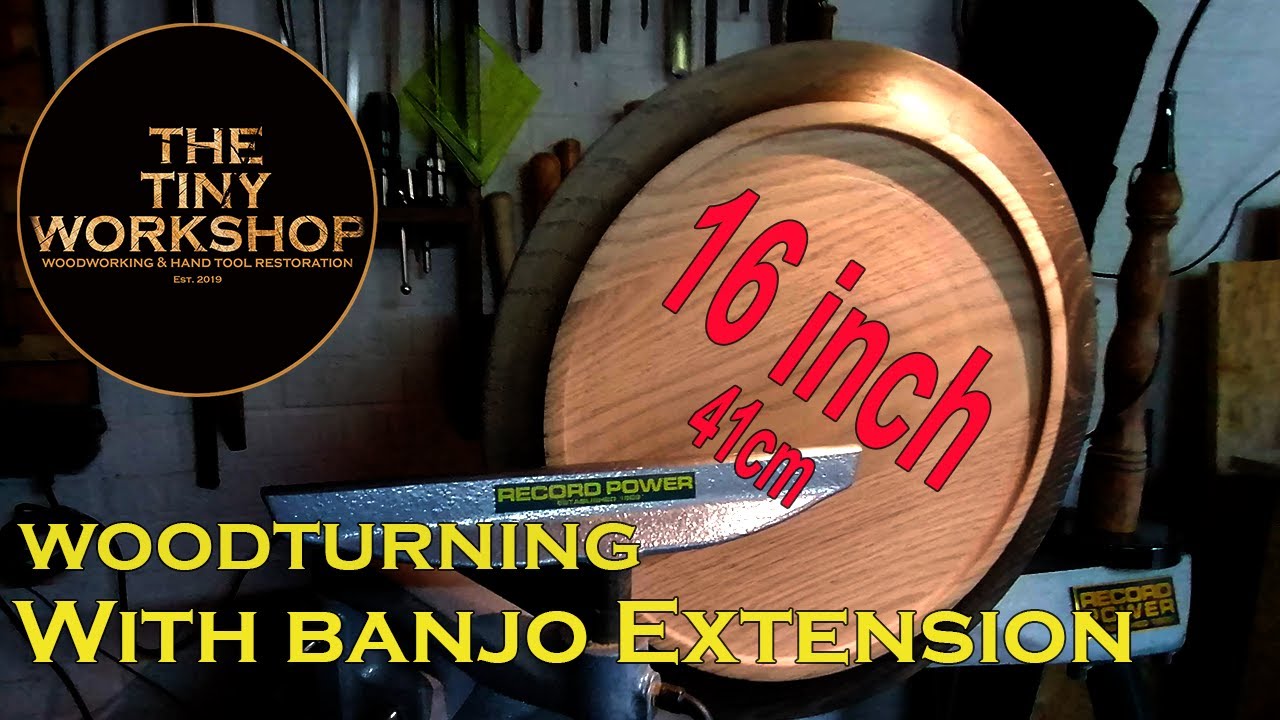 Woodturning - 16 inch plate made with banjo extension - Coronet Herald - Record Power.
