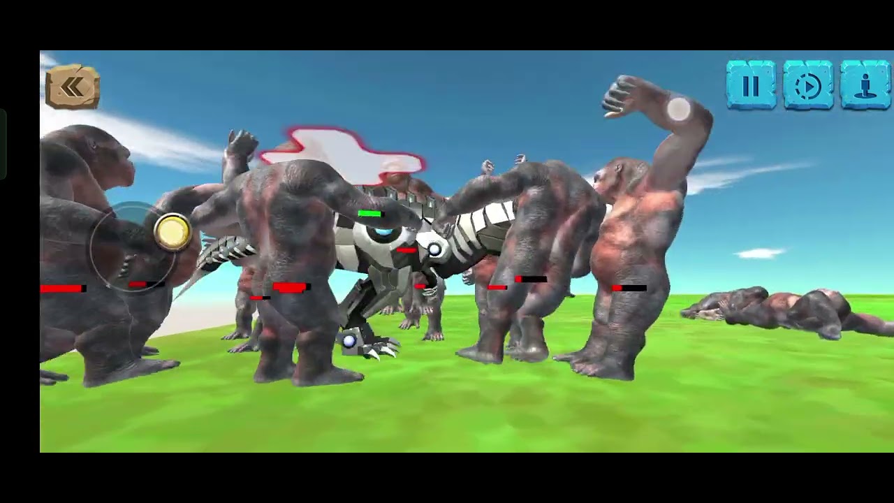 Robot t-rex vs 20 goros who will win#animal revolt battle simulator #arbs