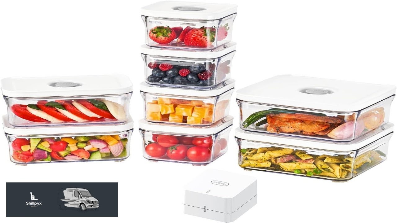 VAKUEN Premium Airtight Food Storage Containers Mini 9P SET include Vacuum Sealer Smart
