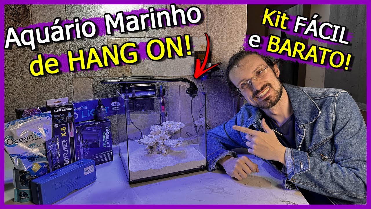 Como Montar um Aquário Marinho de HANG ON! - Kit Barato e FÁCIL!