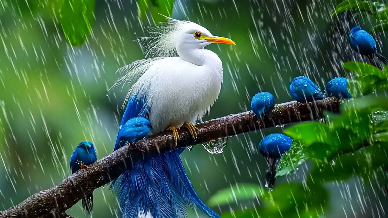 Звуки птиц и тихий дождь 🌧️🐦 Спокойные звуки природы для снятия стресса, расслабления и умиротвор...