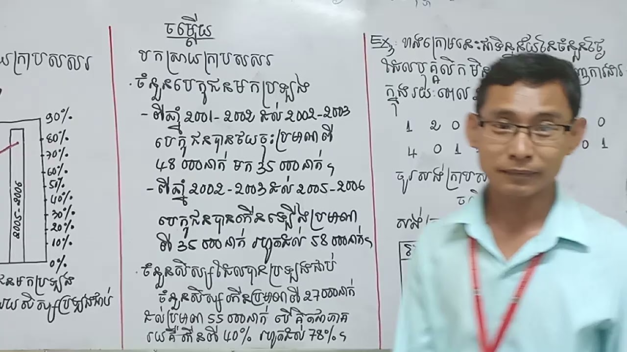 គណិតវិទ្យាថ្នាក់ទី៩៖ មេរៀនទី៦ [បំណែងចែកប្រេកង់ (ភាគទី២)]