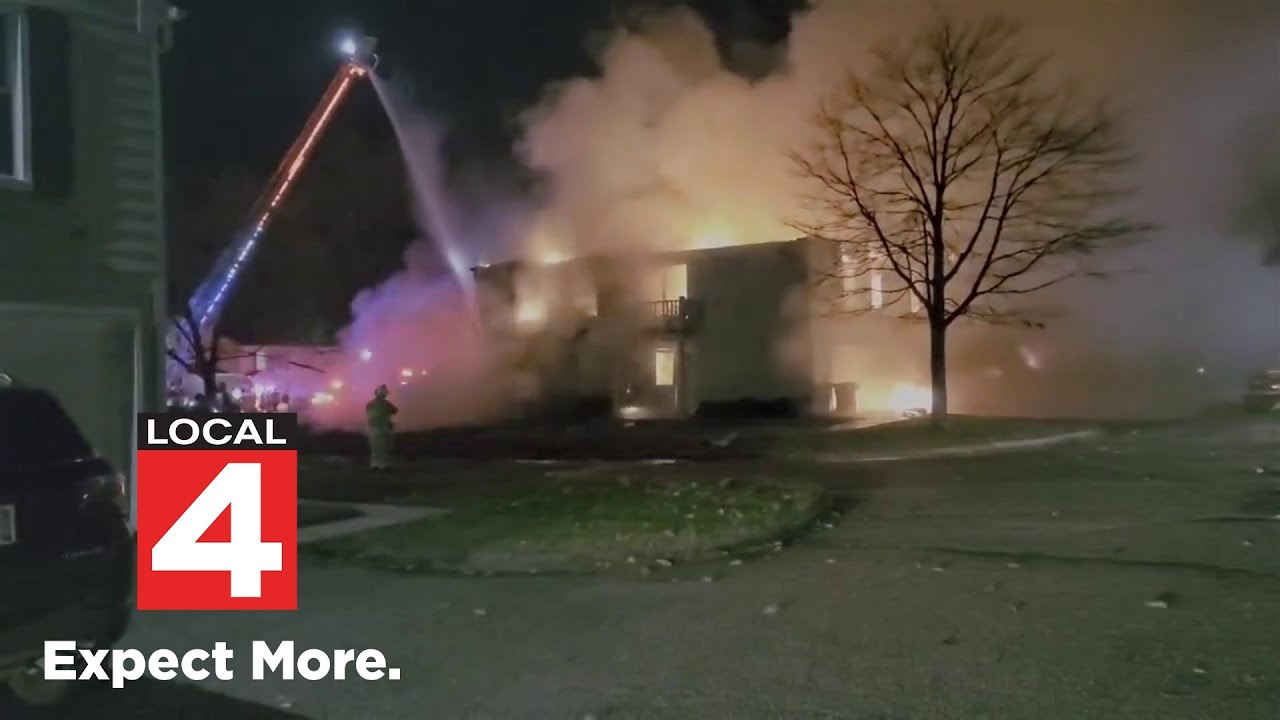 Video shows fire after apparent explosion in Orion Township