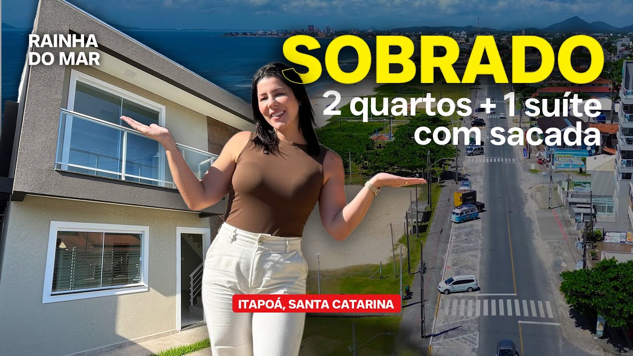 Sobrado Alto Padrão em Itapoá a 600m do Mar | 2 Quartos + 1 Suíte com Sacada 🏠🌊
