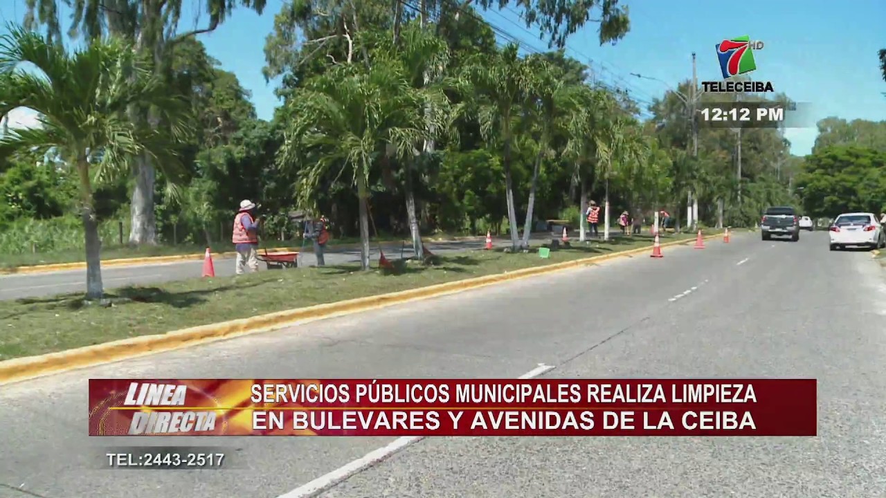 Servicio Público Municipal realiza limpieza en bulevares y avenidas de La Ceiba
