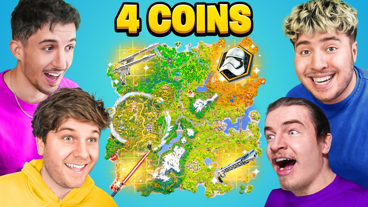 Le DÉFI MYTHIQUE des 4 COINS STAR WARS de Fortnite !