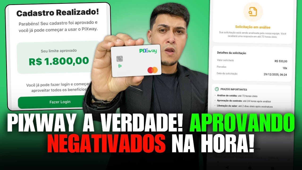 PIXWAY CART&Atilde;O DE CR&Eacute;DITO GARANTIDO PARA NEGATIVADOS! A VERDADE | Veja Antes de Solicitar o Seu