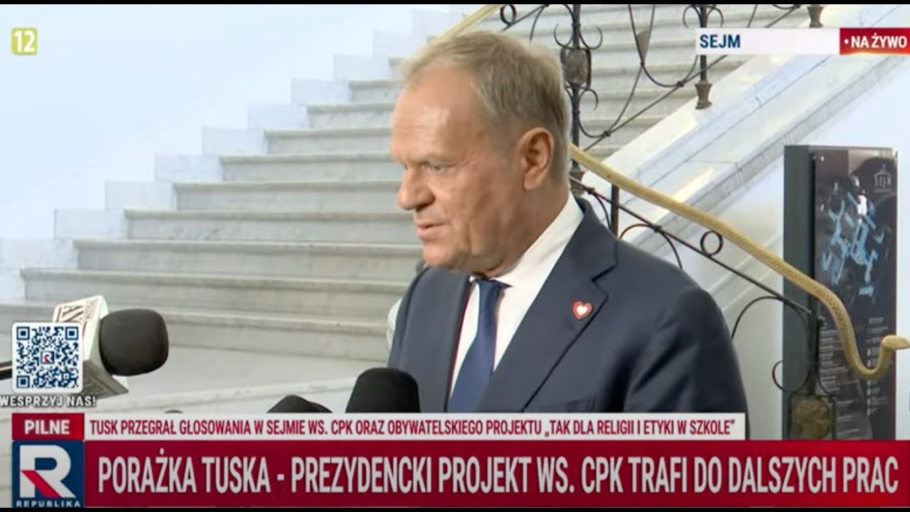 Porażka Tuska - prezydencki projekt ws. CPK trafi do dalszych prac!
