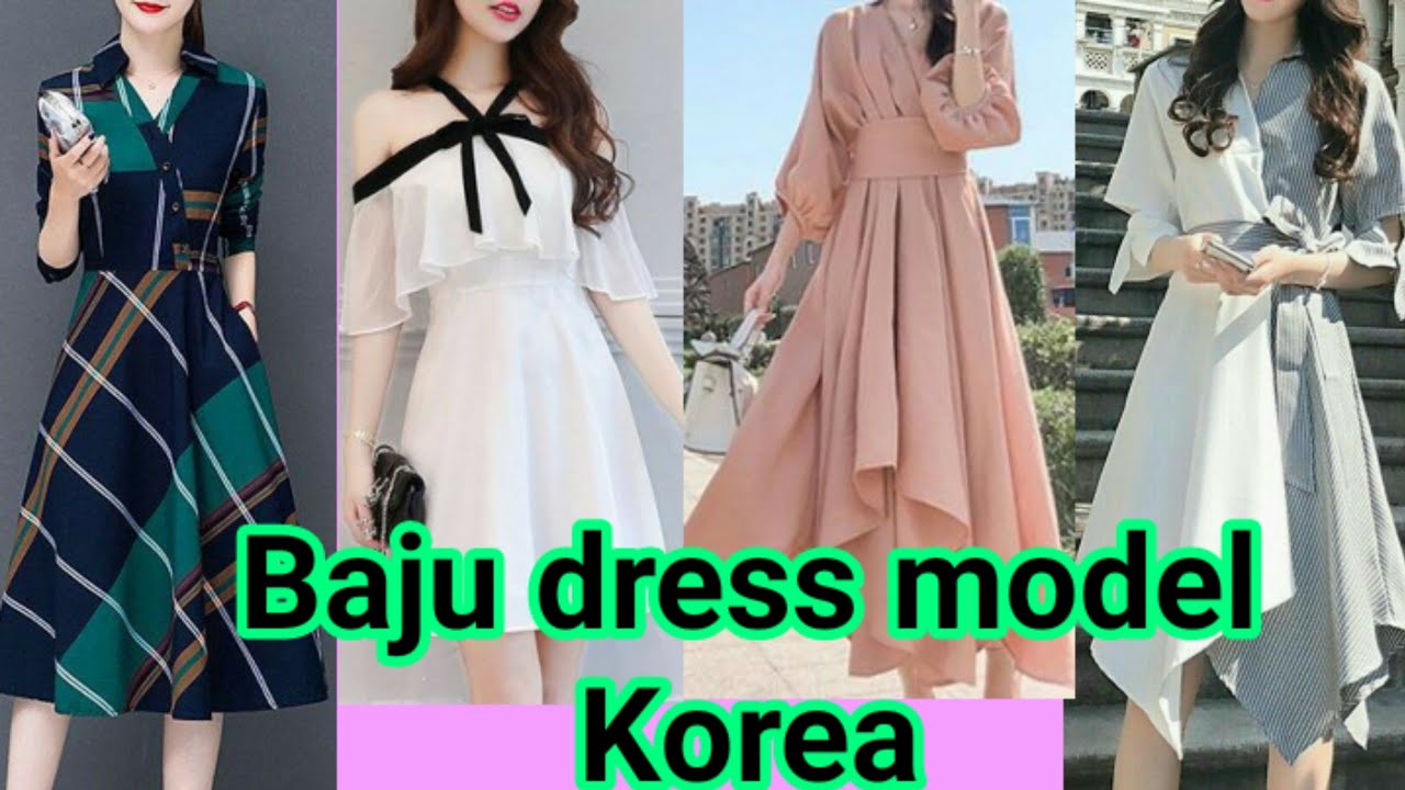 60+ Model baju dress Korea terbaru